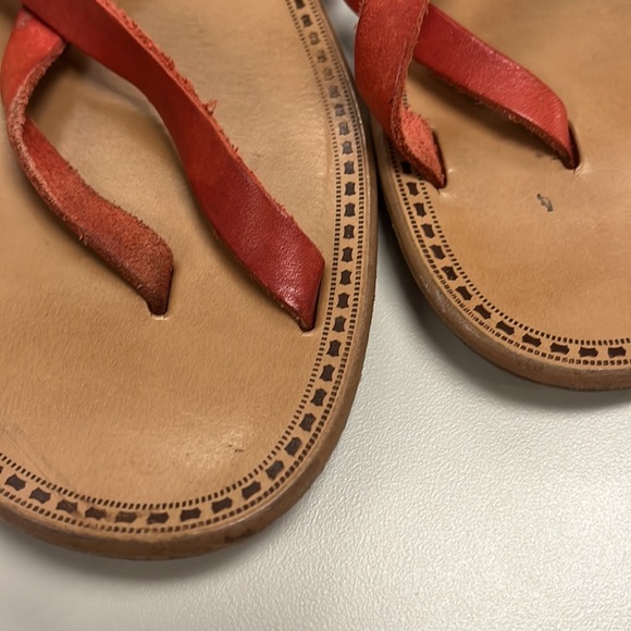 Mila Paoli size 39 / 9 red leather sandals made in Italy - Picture 5 of 7